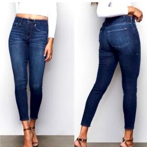 Good American Good Leg Crop Denim Dark Wash Jeans Size 6/28